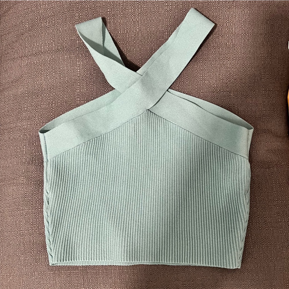 Babaton Light Green Knit Top